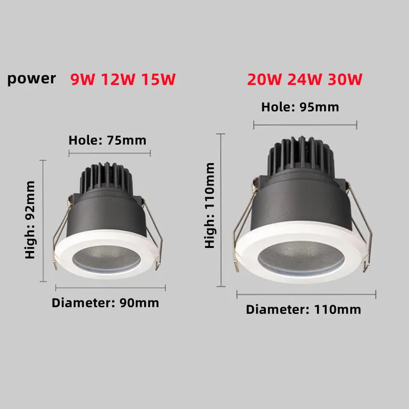 spot led rond étanche en aluminium pour éclairage intérieur extérieur - vue 5 sur 8