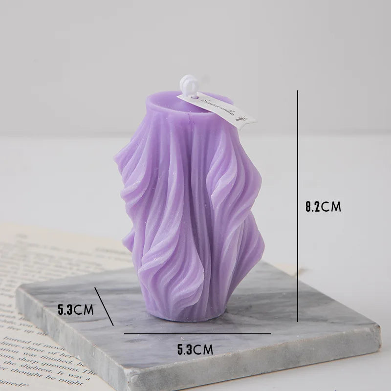 bougie parfumée créative décorative à vagues géométriques pour la maison - vue 9 sur 10