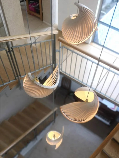 lustre nordique wabi sabi en bois design rétro décoratif - vue 4 sur 10