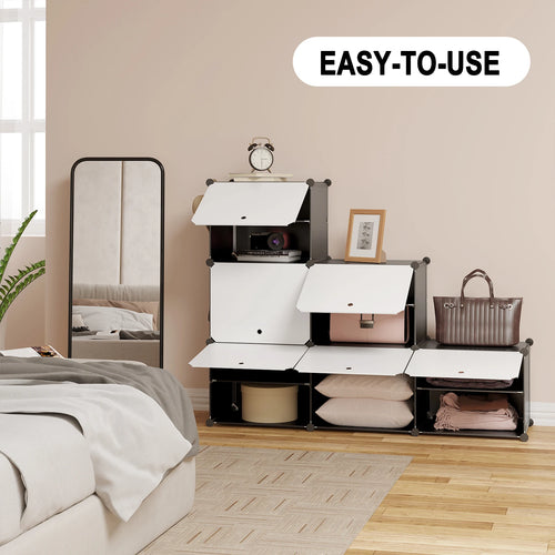 boîte de rangement à chaussures avec 6 compartiments modulaires en plastique - vue 6 sur 6