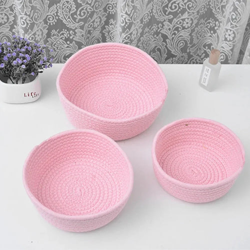paniers en corde de coton pour rangement et organisation des objets - vue 12 sur 13
