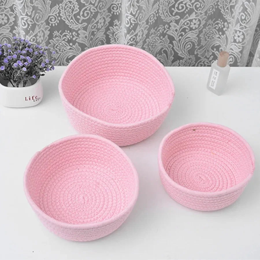 paniers en corde de coton pour rangement et organisation des objets - vue 11 sur 13