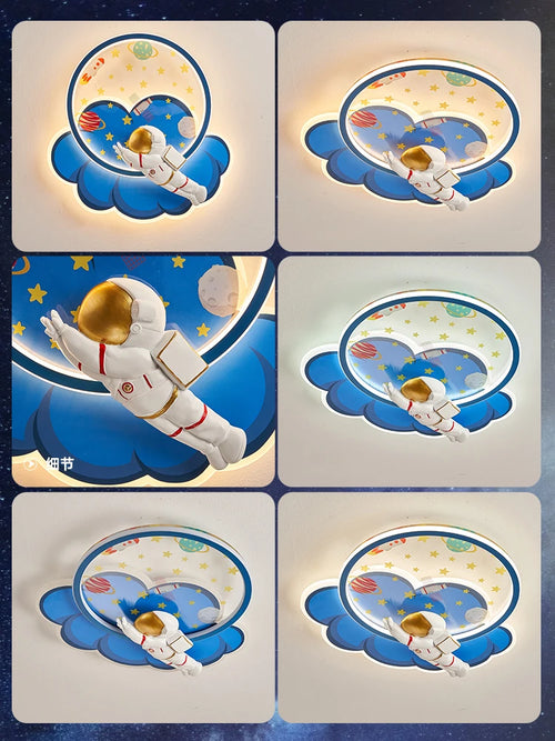 lustre astronaute forme nuage led variateur télécommande protection yeux - vue 6 sur 11