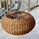 suspension en rotin tissé style wabi sabi pour décoration intérieure