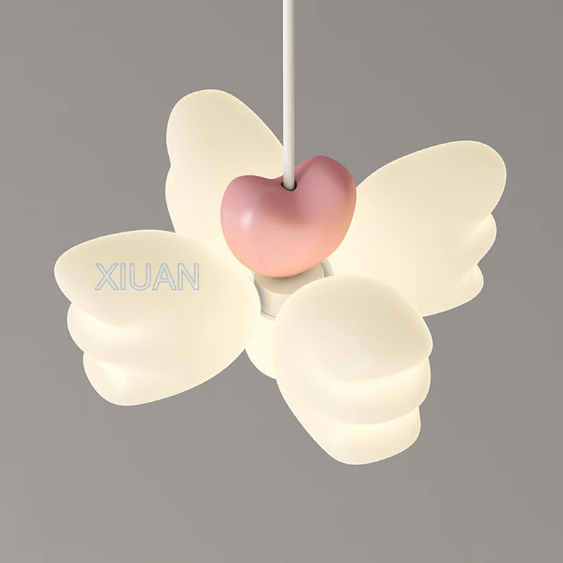 lustre créatif pour enfants avec ailes d'ange led décoratif - vue 6 sur 8