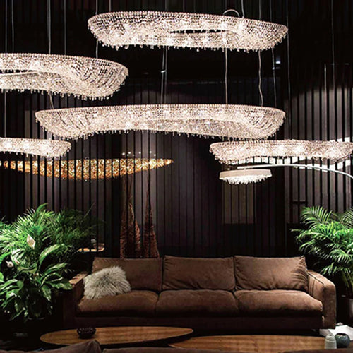 lustre créatif élégant en cristal transparent pour intérieur - vue 3 sur 10