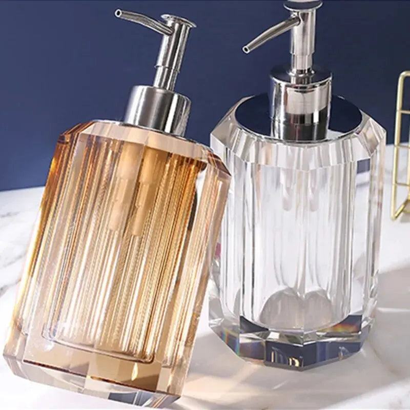 distributeur de savon liquide en cristal transparent pour salle de bain - vue 1 sur 20