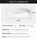 plafonnier led macaron moderne circulaire grain de bois réglable