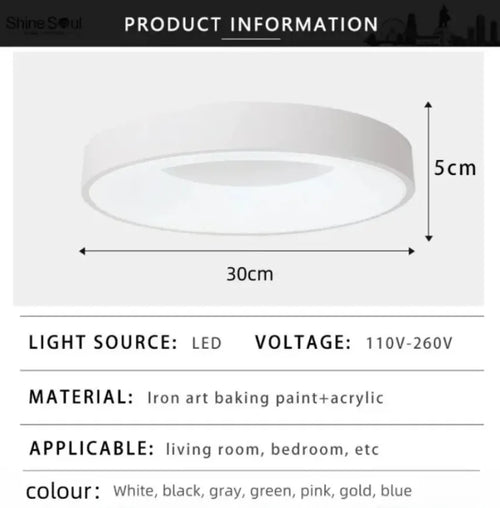 plafonnier led macaron moderne circulaire grain de bois réglable - vue 7 sur 14