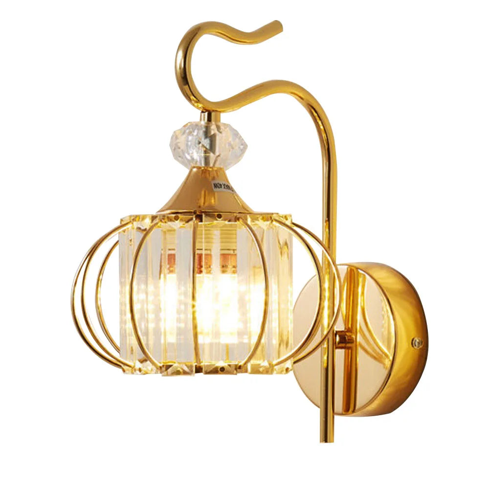 Glass wall lamp, iron art bedside lamp, simple accessories of living room, bedroom and dining room, E27 lamp - vue 8 sur 8