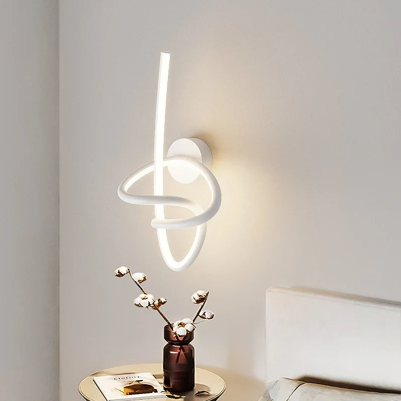 applique murale led en spirale moderne en aluminium - vue 5 sur 14