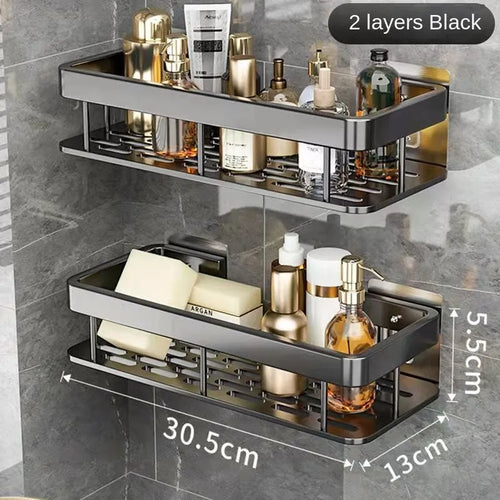 étagères murales de luxe antirouille pour accessoires de bain - vue 8 sur 17