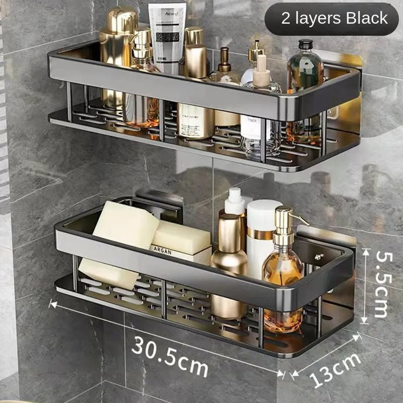 étagères murales de luxe antirouille pour accessoires de bain - vue 7 sur 17