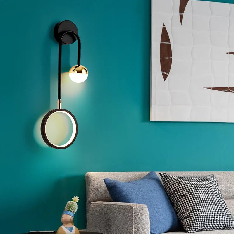 applique murale led rotative moderne nordique de luxe décorative - vue 6 sur 9