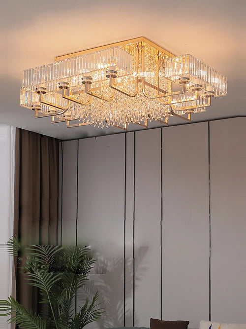 lustre dimmable en cristal pour un éclairage élégant - vue 5 sur 12