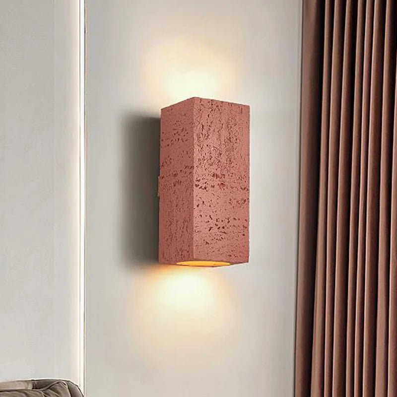 Applique Led Wabi-sabi carrée en ciment nordique - vue 5 sur 11