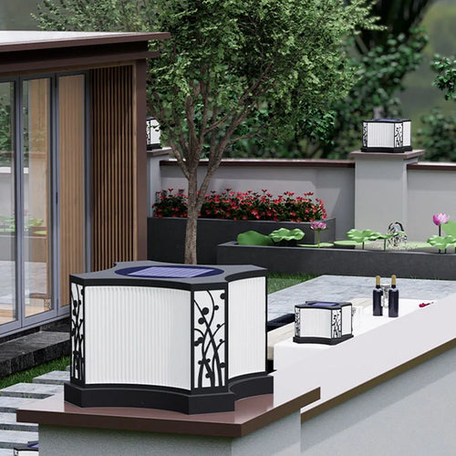 lampe solaire extérieure led en acier inoxydable pour jardin et clôture - vue 6 sur 12