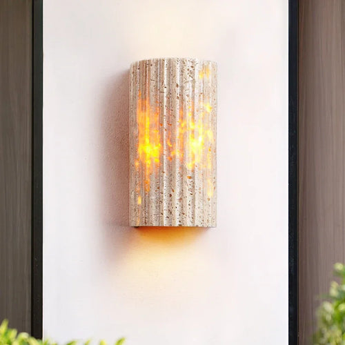 applique murale led en pierre pour décoration extérieure et ambiance chaleureuse - vue 2 sur 7