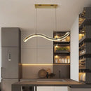 lustre led moderne en cristal de luxe en forme de s