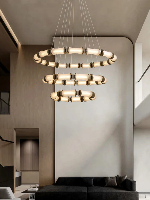 lustre led en verre design moderne de luxe - vue 2 sur 13