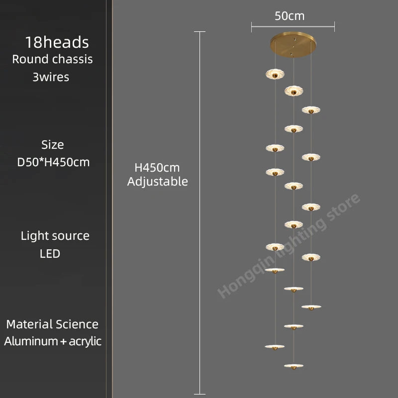 lustre moderne à led pour éclairage intérieur élégant - vue 19 sur 26