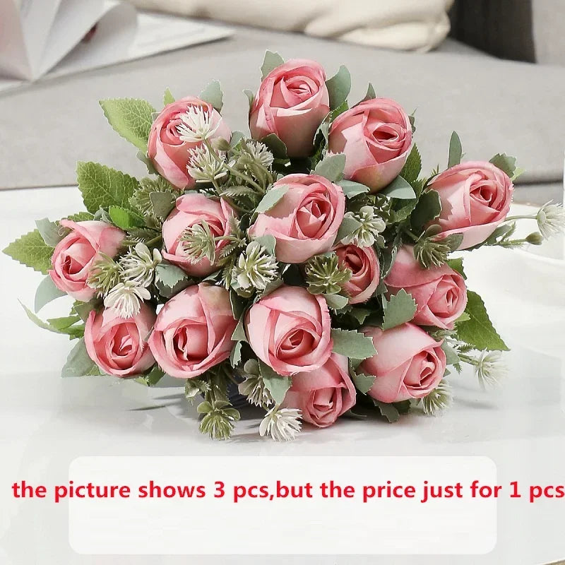 décoration florale en soie roses artificielles pour intérieur et extérieur - vue 11 sur 14