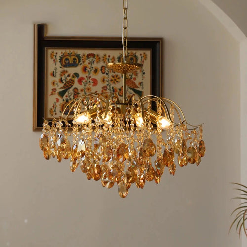 lustre en cristal de luxe pour décoration rétro élégante - vue 3 sur 8