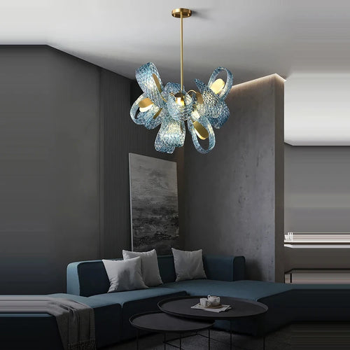 Suspension modernes en verre bleu lampes suspendues design pour couloir Bar chambre lustre Suspension Luminaire éclairage - vue 4 sur 21