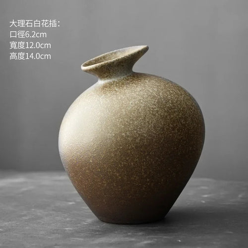 vase en terre cuite japonais imitation pierre vintage pour fleurs - vue 21 sur 21