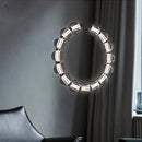 lustre led de luxe style collier de perles chromé