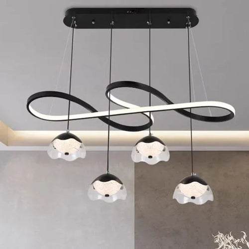 lustre led décoratif moderne pour éclairage intérieur suspendu - vue 2 sur 8