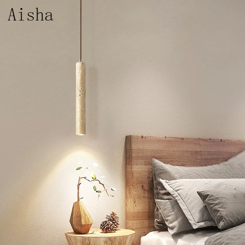 suspension nordique wabi-sabi en pierre pour éclairage intérieur - vue 3 sur 8