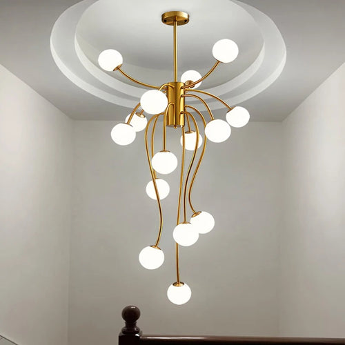 Nordic home decoration, stair chandelier, living room and dining room Pendant lights, ceiling light, indoor lighting - vue 2 sur 8