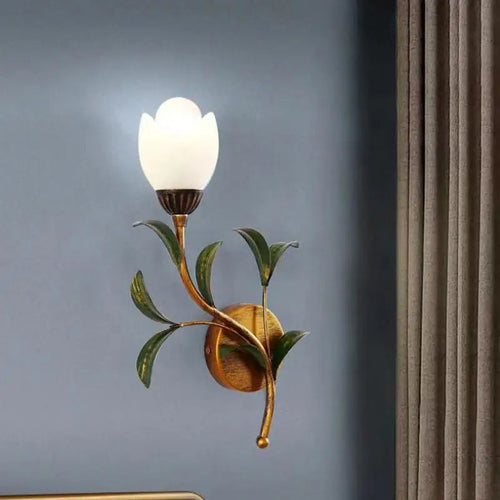 applique murale à led rétro avec fleurs pour décoration élégante - vue 2 sur 12