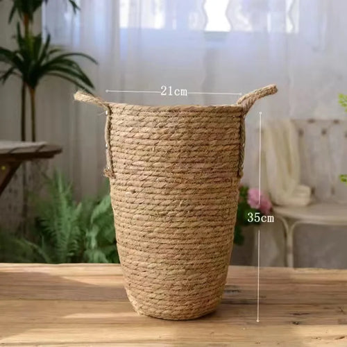 grand panier en osier pour jardin rangement et décoration - vue 9 sur 9