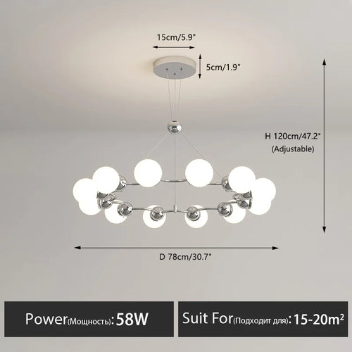 lustre suspendu éclairage décoratif moderne pour la maison - vue 12 sur 21