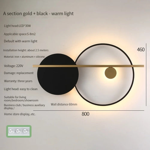 applique murale led moderne pour hôtel et éclairage domestique