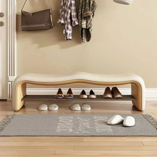 banc de rangement minimaliste pour chaussures avec siège design - vue 5 sur 12