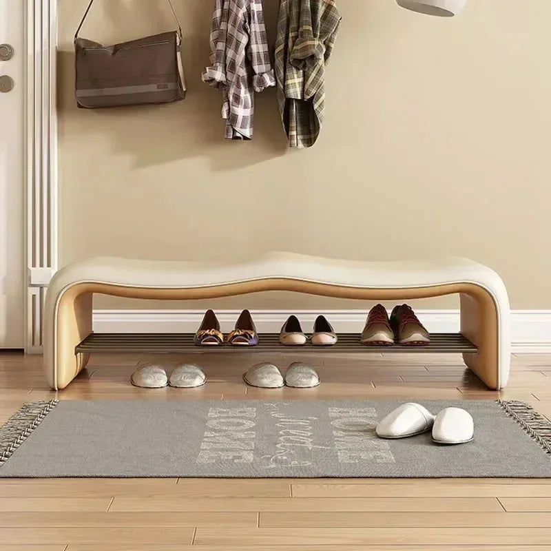 banc de rangement minimaliste pour chaussures avec siège design - vue 4 sur 12