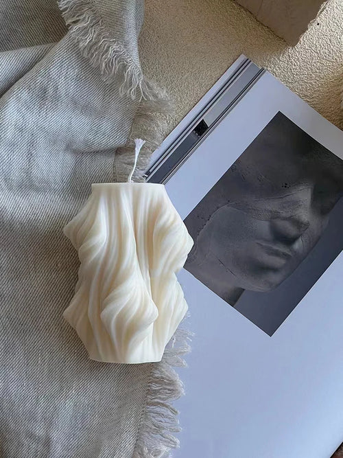 bougie parfumée créative décorative à vagues géométriques pour la maison - vue 4 sur 10
