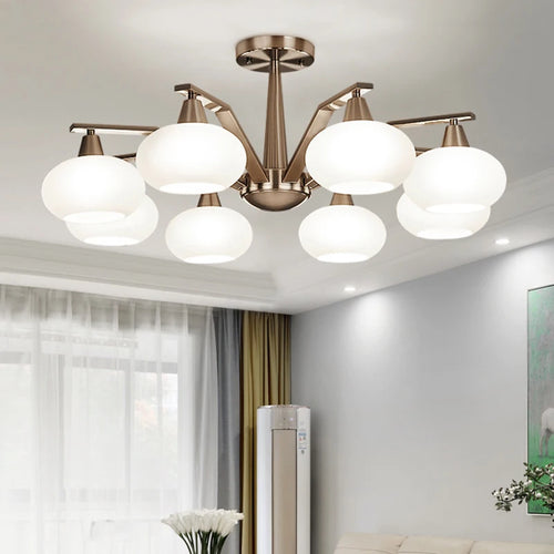 Lustre led métal nickel moderne - vue 3 sur 12