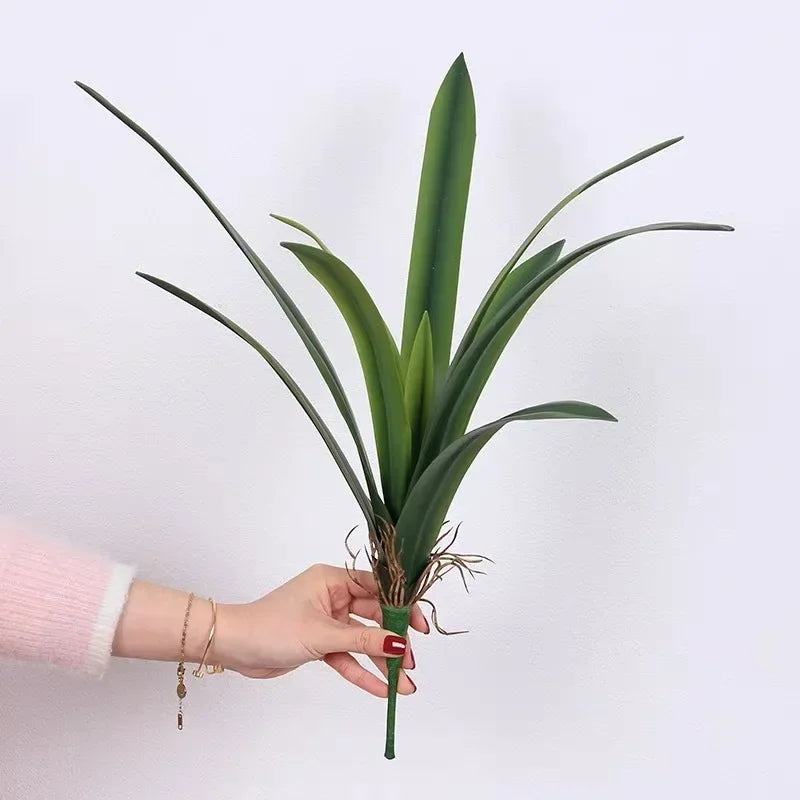 feuilles de clivia artificielles en caoutchouc souple pour décoration intérieure - vue 3 sur 9