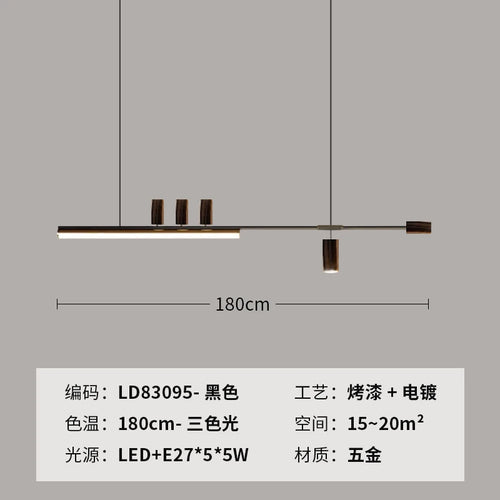 lustre minimaliste en métal pour éclairage moderne chic