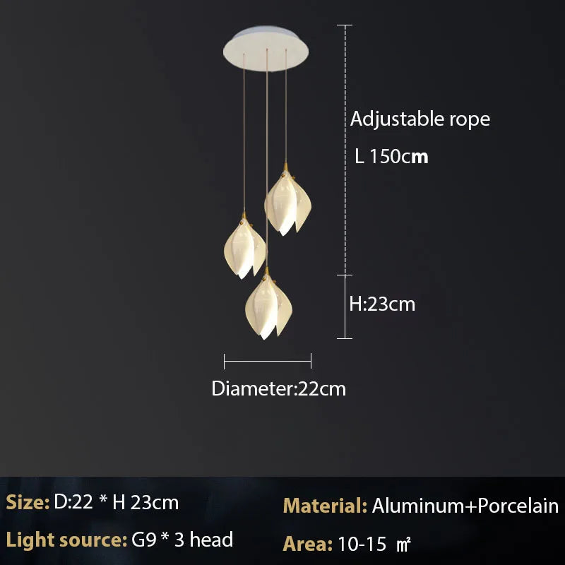 Lustre Magnolia en céramique - vue 6 sur 17