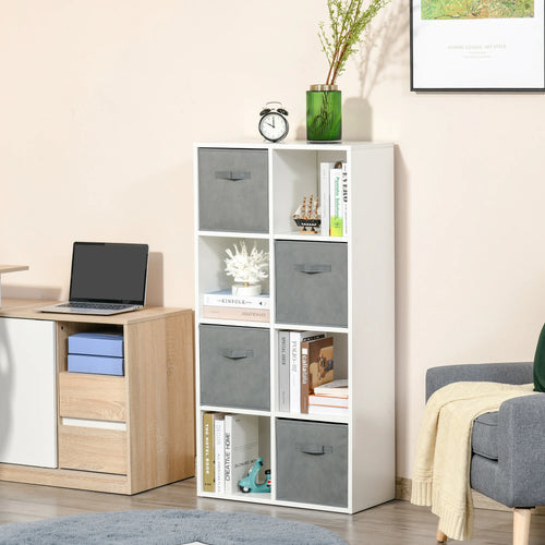 etagère 8 cubes avec tiroirs en tissu amovibles - vue 6 sur 6