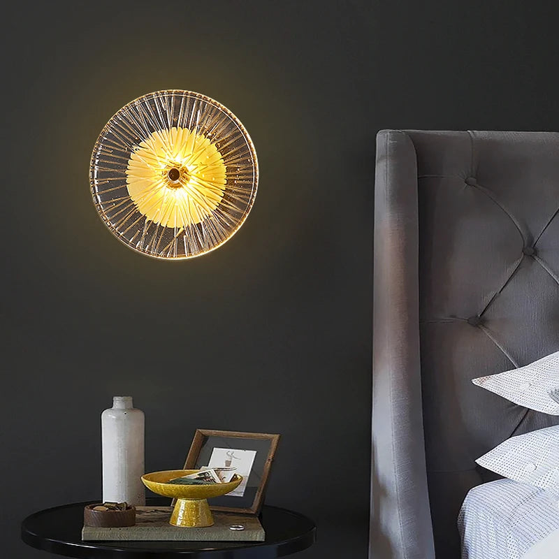 lampe led ronde en verre au design nordique moderne - vue 4 sur 8