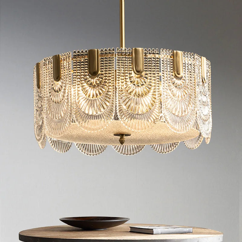 lustre en verre cristal design rétro pour décoration intérieure élégante - vue 4 sur 10
