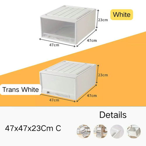 tiroirs empilables en plastique transparent pour rangement pratique - vue 16 sur 48