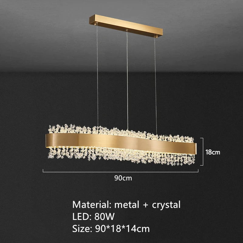 lustre led en cristal moderne hauteur réglable décoration maison