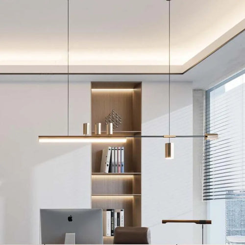 suspension led style nordique longue pour table cuisine bar - vue 7 sur 8